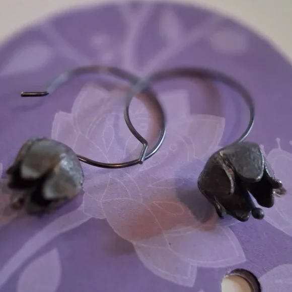 Silver Lily of The Valley Earring - Picture 3 of 6